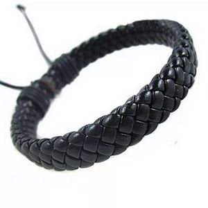 💰2/$10💰NEW•Black leather unisex braided adjustable bracelet